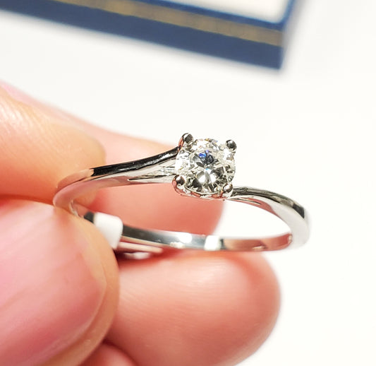 Handmade Platinum Natural Diamond Ring (0.22ct) 4mm– Wedding, Birthstone, Promise Ring, Perfect Ring with Luxury Diamond Ring