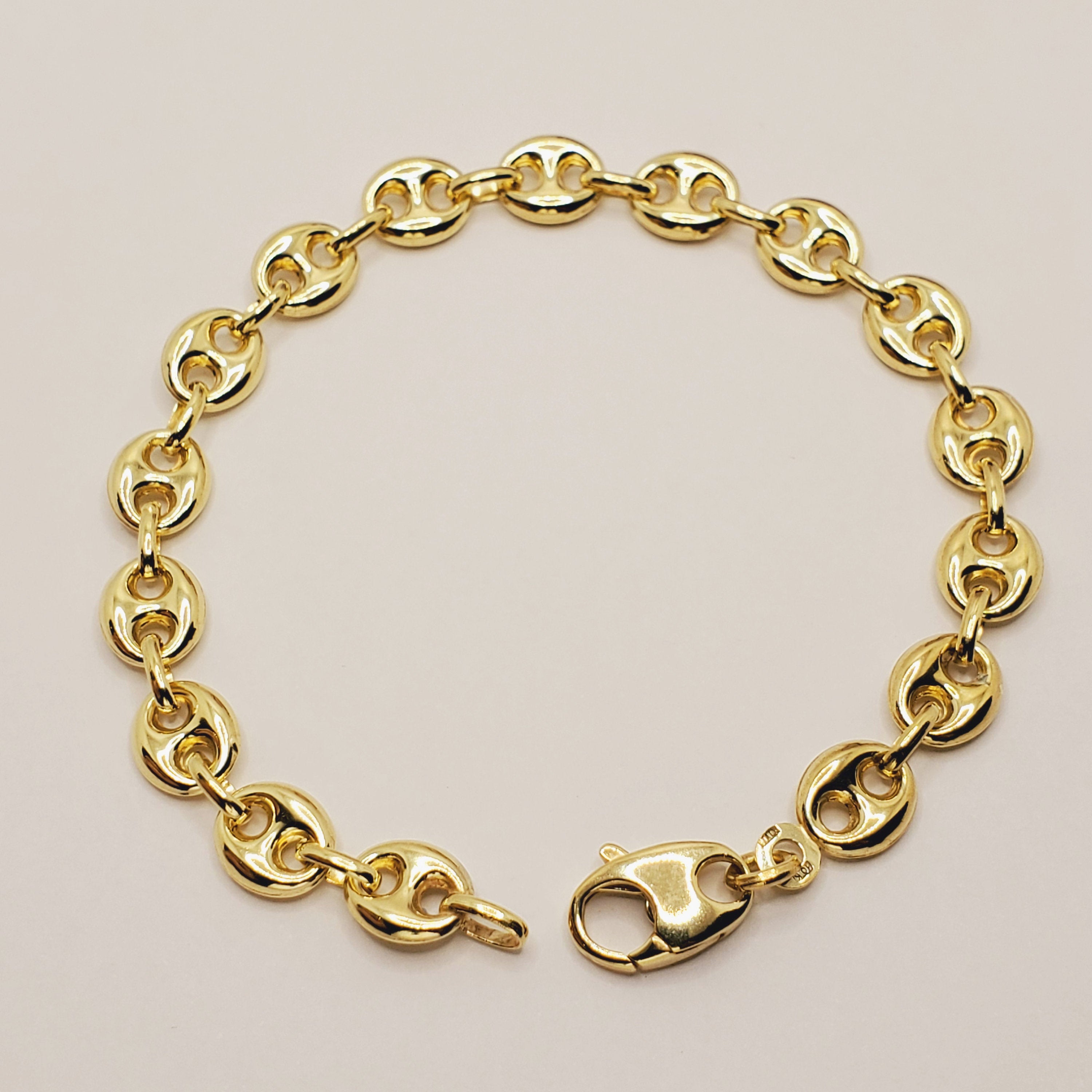Gold Bracelet | 10K Yellow Gold Bracelet, 7 mm Width, Italian Gold Bracelet