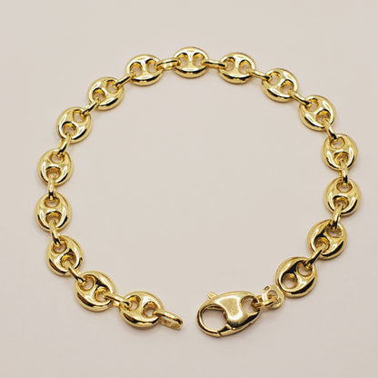 Gold Bracelet | 10K Yellow Gold Bracelet, 7 mm Width, Italian Gold Bracelet