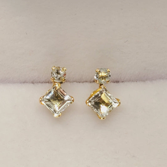 10K Yellow Gold Aquamarine Stud Earrings
