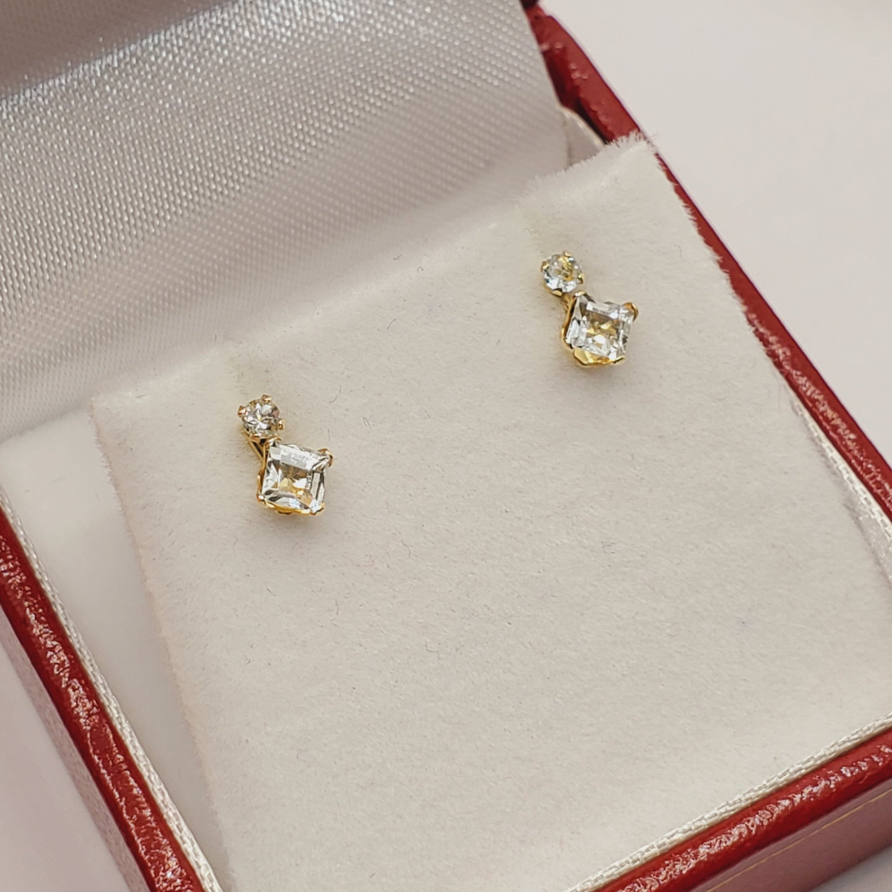 10K Yellow Gold Aquamarine Stud Earrings