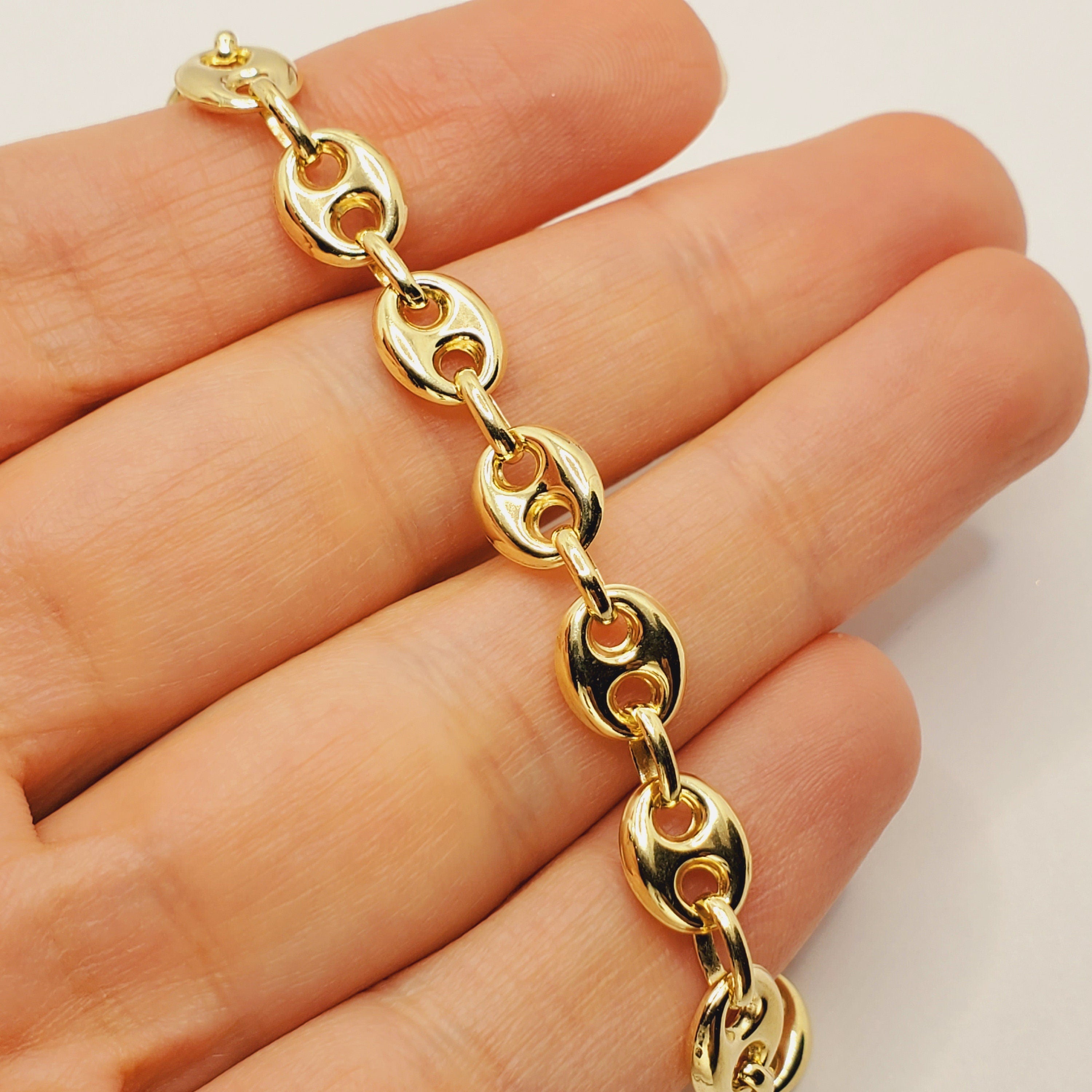 Gold Bracelet | 10K Yellow Gold Bracelet, 7 mm Width, Italian Gold Bracelet