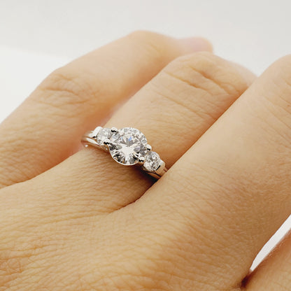 Silver CZ Ring,  925 Sterling Silver Cubic Zirconia Ring, Gift for Girlfriend, Gemstone Rings