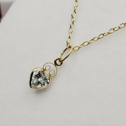 Gold Blue Topaz Pendant Charm, 14K Yellow Gold Genuine Heart Shape Blue Topaz 5x5mm Pendant Necklace, December Birthstone
