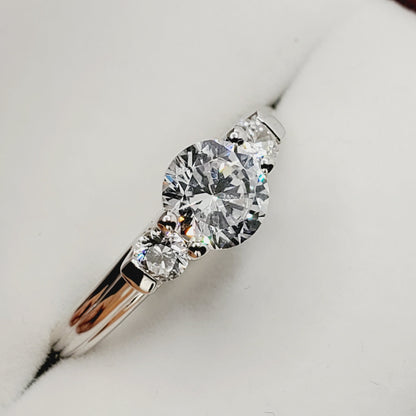 Silver CZ Ring,  925 Sterling Silver Cubic Zirconia Ring, Gift for Girlfriend, Gemstone Rings