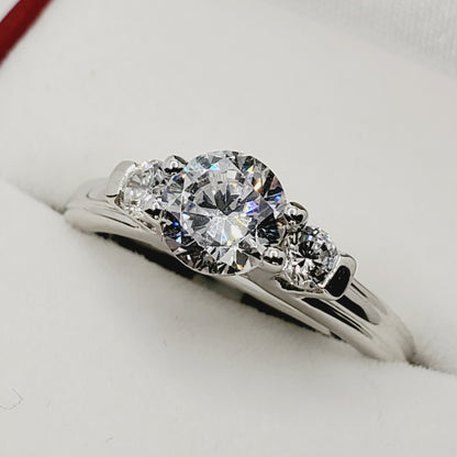 Silver CZ Ring,  925 Sterling Silver Cubic Zirconia Ring, Gift for Girlfriend, Gemstone Rings