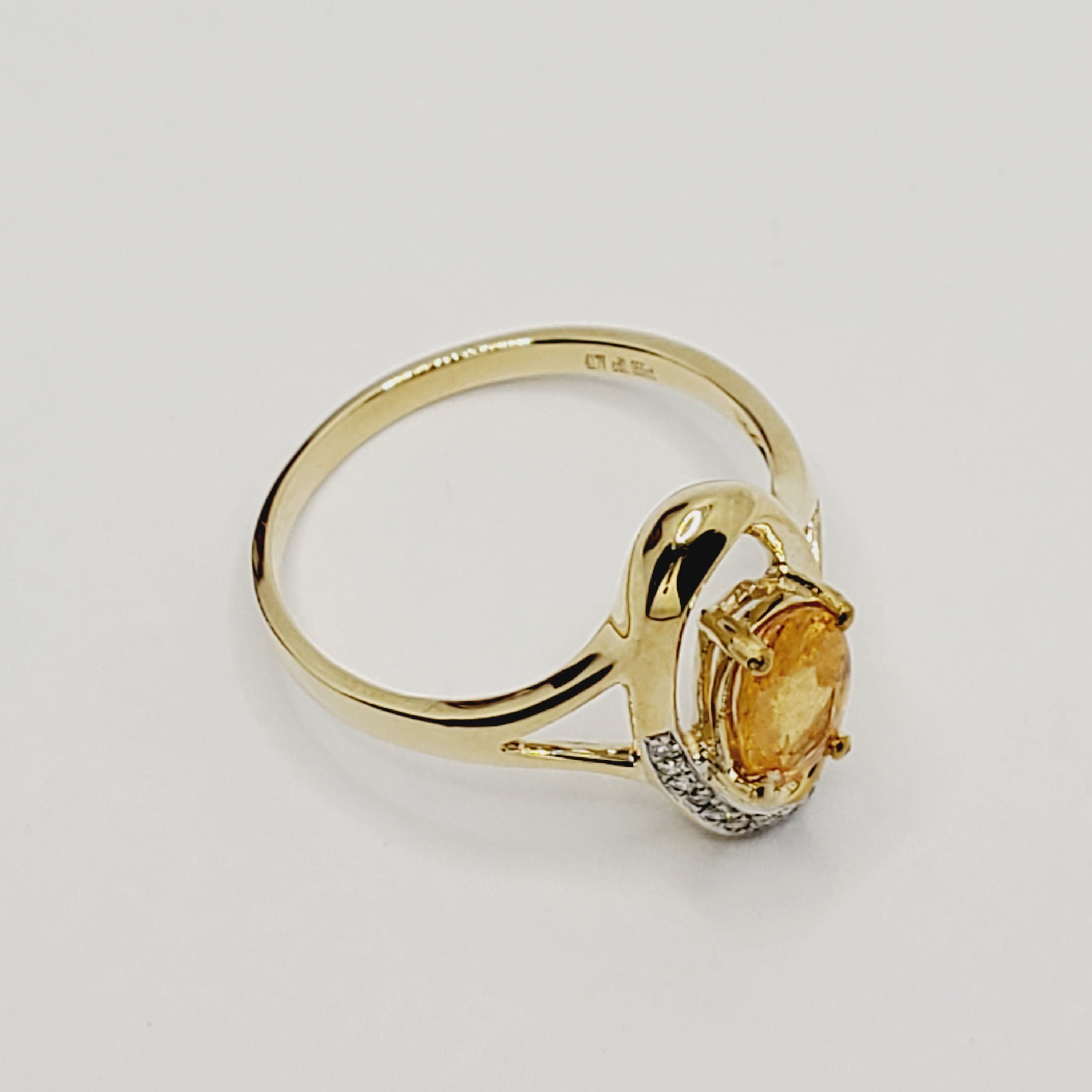 Gold Yellow Sapphire Ring, 10K Yellow Gold Yellow Sapphire and Diamond Ring, Women Ring, Promise Ring, Anniversary Ring, Anniversary Gift
