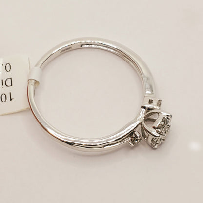 10K White Gold Natural Diamonds Ring, April Birthstone Ring, Engagement Wedding Promise Rings For Women, Women's Jewelry, Bridal Accessories