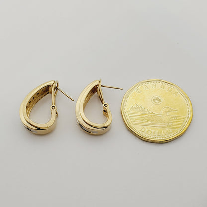 Gold Brilliant Natural Diamond Earrings, Bridal Diamond Earrings, 14K Yellow Gold Natural Diamond (1.0ct) Earrings