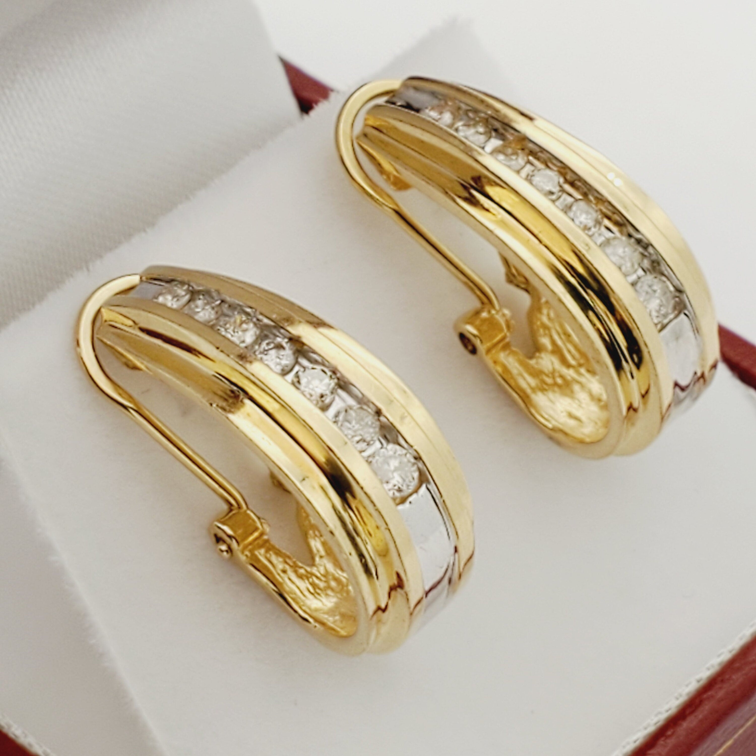 Gold Brilliant Natural Diamond Earrings, Bridal Diamond Earrings, 14K Yellow Gold Natural Diamond (1.0ct) Earrings