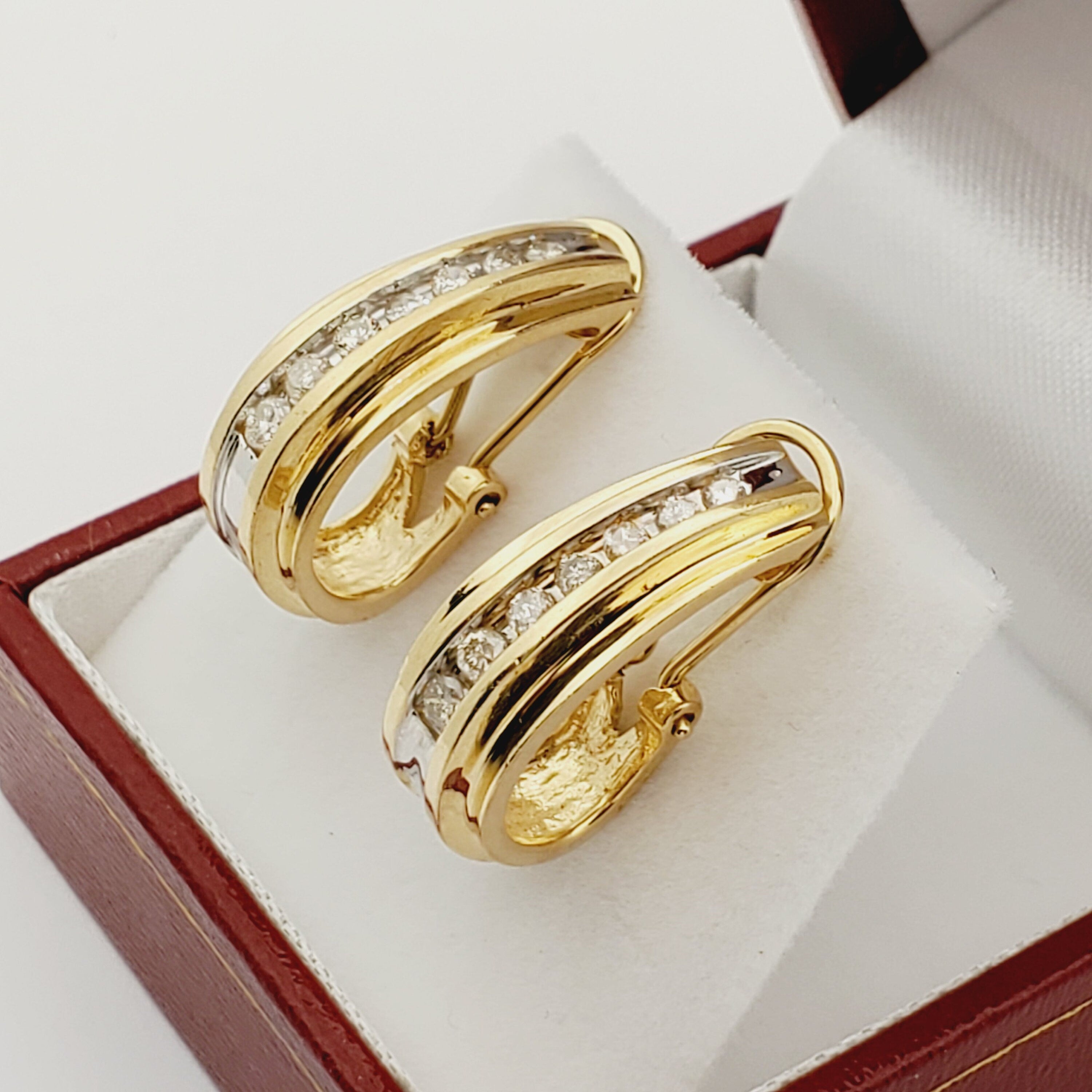 Gold Brilliant Natural Diamond Earrings, Bridal Diamond Earrings, 14K Yellow Gold Natural Diamond (1.0ct) Earrings