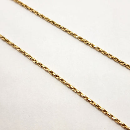 14k Gold Wheat Chain, 14K Yellow Gold Wheat Chain 1.2mm, 24 inches