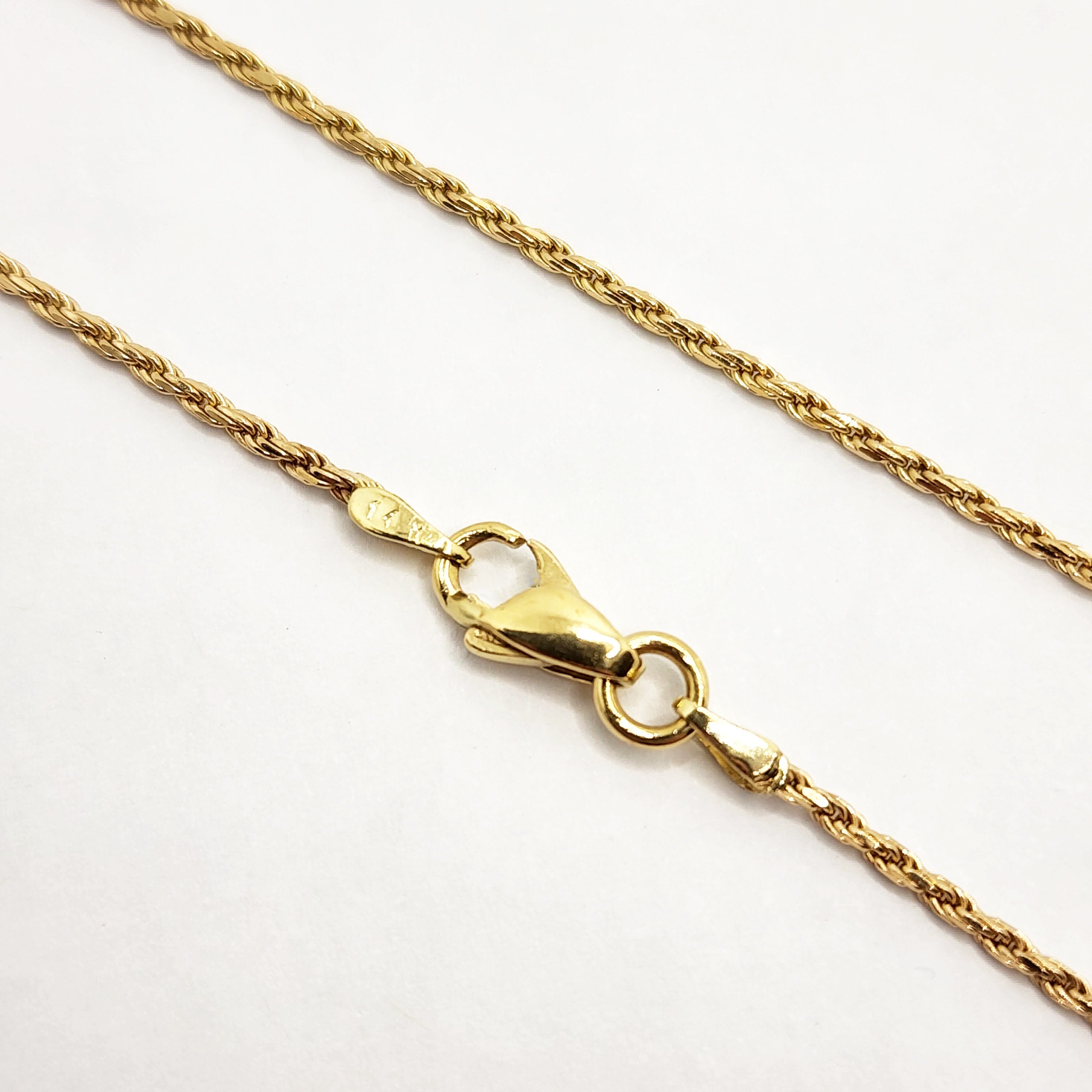 14k Gold Wheat Chain, 14K Yellow Gold Wheat Chain 1.2mm, 24 inches