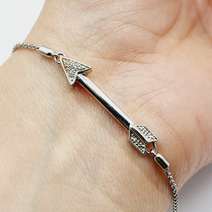 Diamond Bracelet | 925 Silver Bolo Style Bracelet with Diamonds 0.03ct