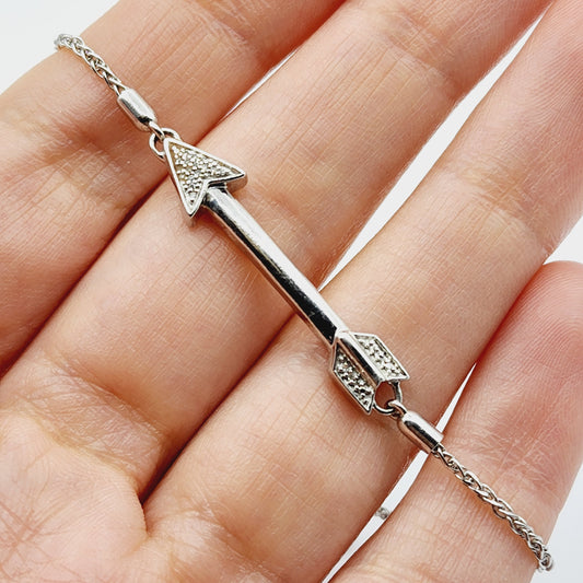 Diamond Bracelet | 925 Silver Bolo Style Bracelet with Diamonds 0.03ct