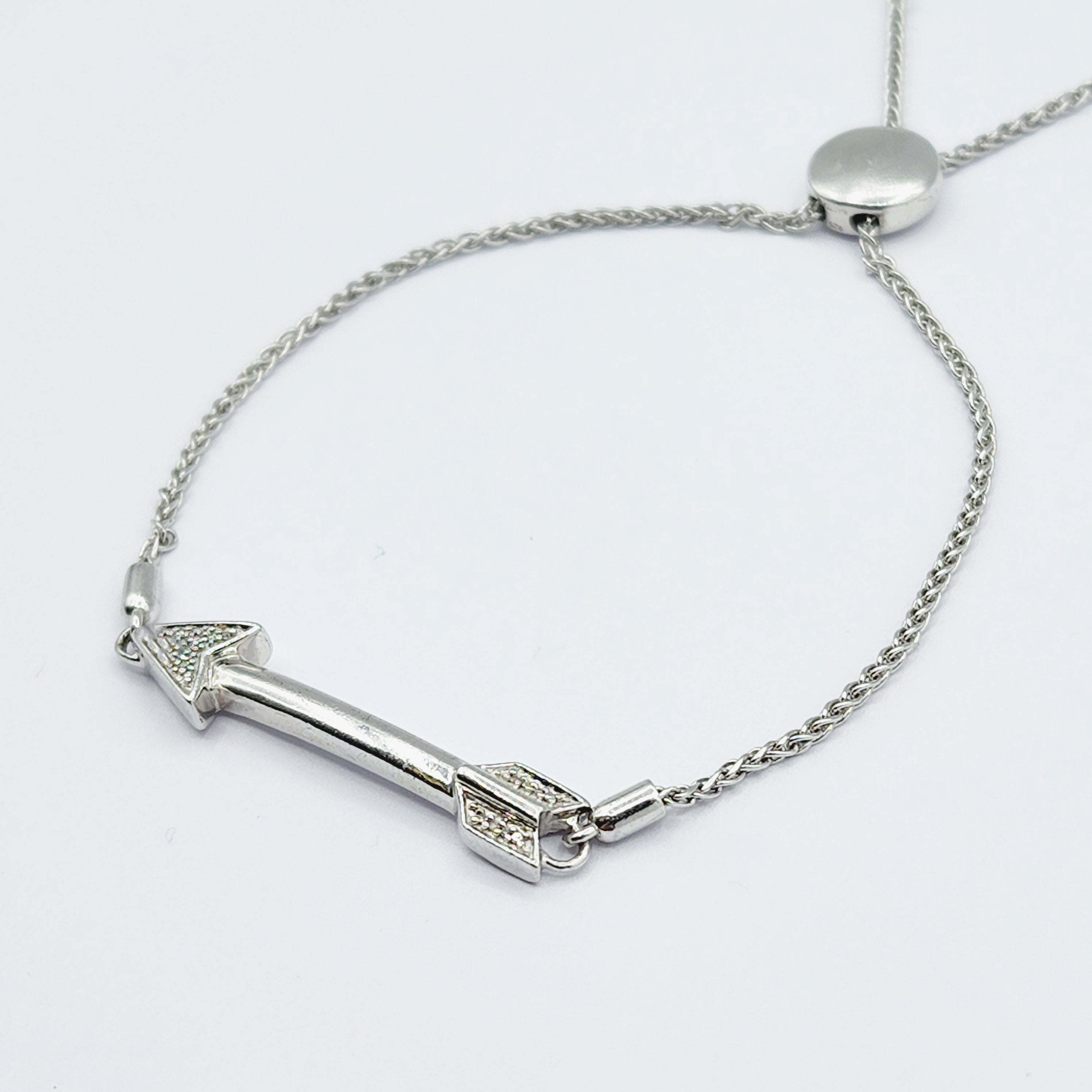 Diamond Bracelet | 925 Silver Bolo Style Bracelet with Diamonds 0.03ct
