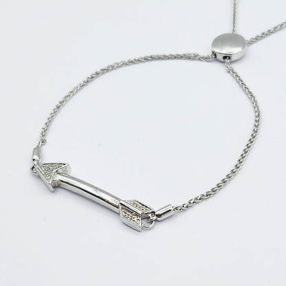 Diamond Bracelet | 925 Silver Bolo Style Bracelet with Diamonds 0.03ct