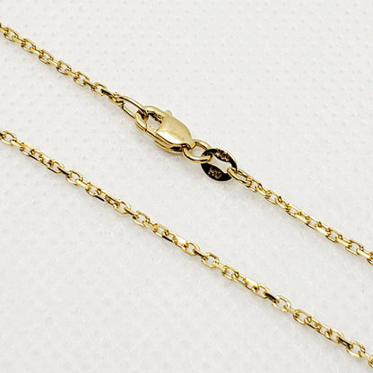 Gold Cable Link Chain Necklace, 10K Yellow Gold Cable 1.4mm Chain 18 inches, Solid Gold Link Chain Necklace, Dainty Chain for Unisex