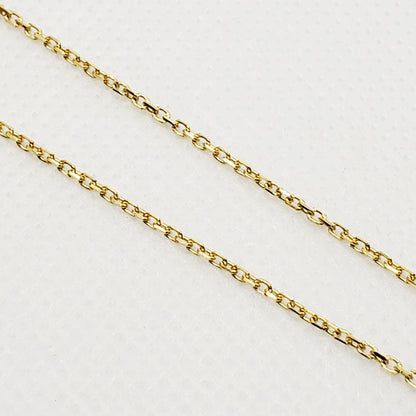 Gold Cable Link Chain Necklace, 10K Yellow Gold Cable 1.4mm Chain 18 inches, Solid Gold Link Chain Necklace, Dainty Chain for Unisex