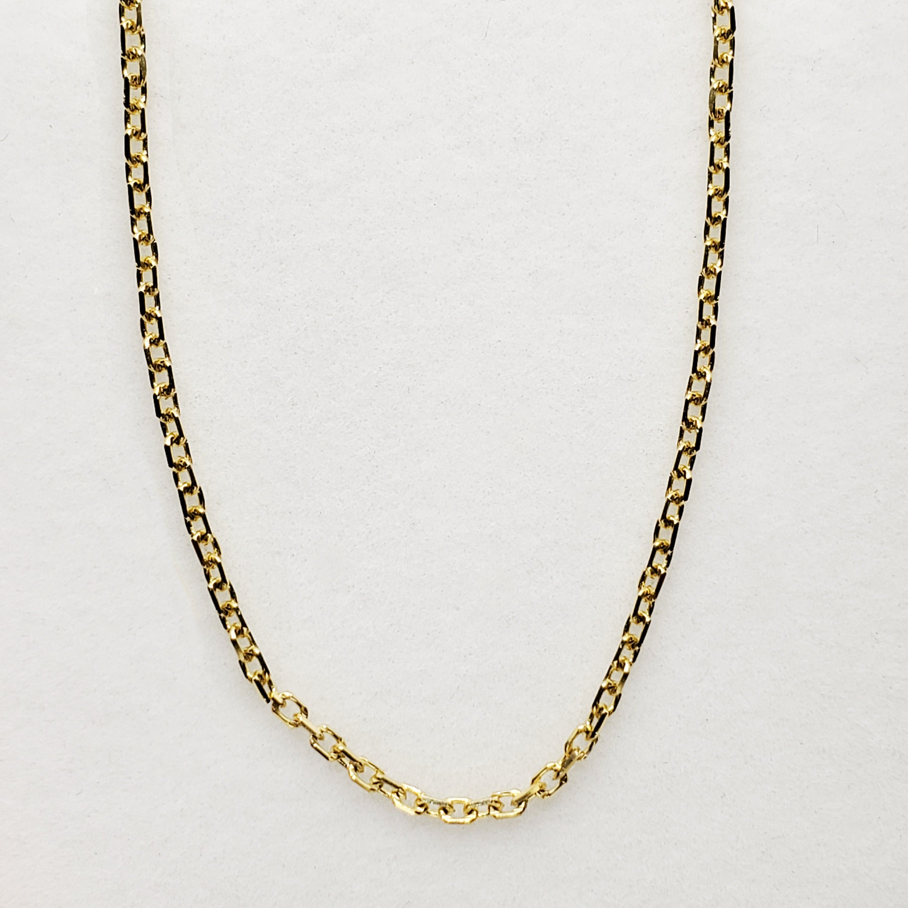 Gold Cable Link Chain Necklace, 10K Yellow Gold Cable 1.4mm Chain 18 inches, Solid Gold Link Chain Necklace, Dainty Chain for Unisex