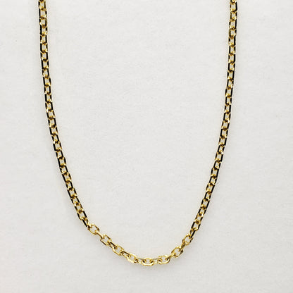Gold Cable Link Chain Necklace, 10K Yellow Gold Cable 1.4mm Chain 18 inches, Solid Gold Link Chain Necklace, Dainty Chain for Unisex