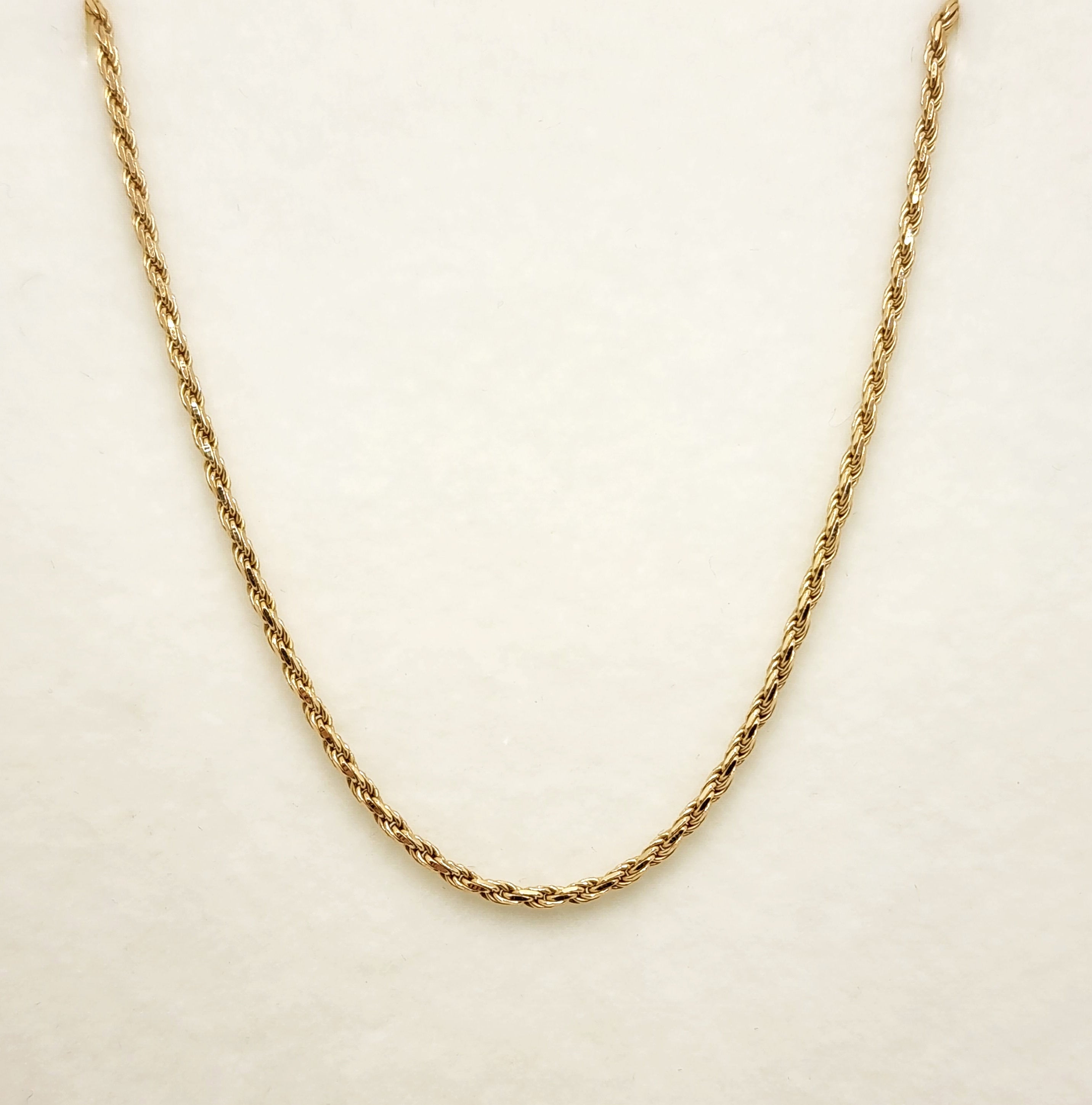 14k Gold Wheat Chain, 14K Yellow Gold Wheat Chain 1.2mm, 24 inches