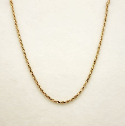 14k Gold Wheat Chain, 14K Yellow Gold Wheat Chain 1.2mm, 24 inches
