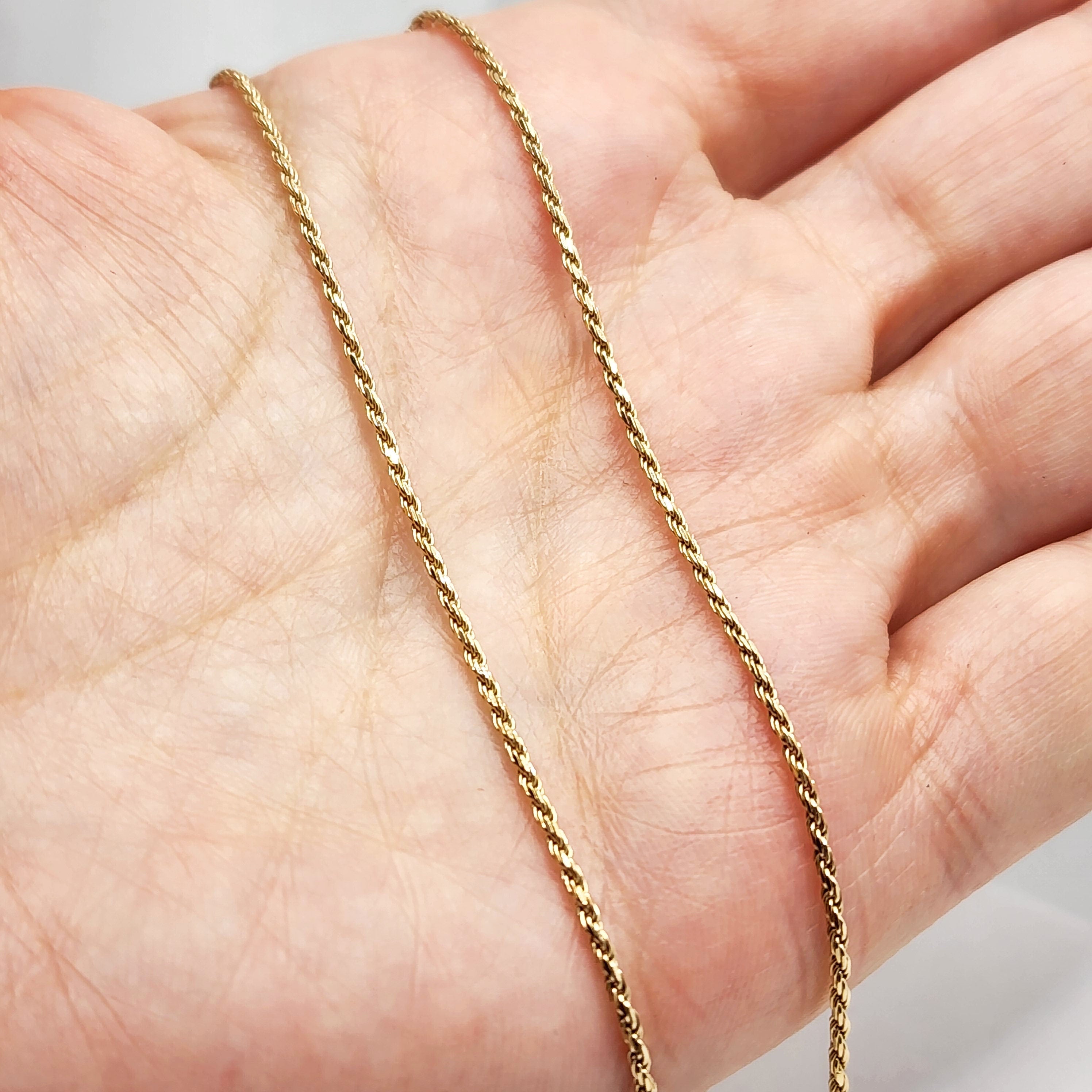 14k Gold Wheat Chain, 14K Yellow Gold Wheat Chain 1.2mm, 24 inches