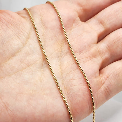 14k Gold Wheat Chain, 14K Yellow Gold Wheat Chain 1.2mm, 24 inches