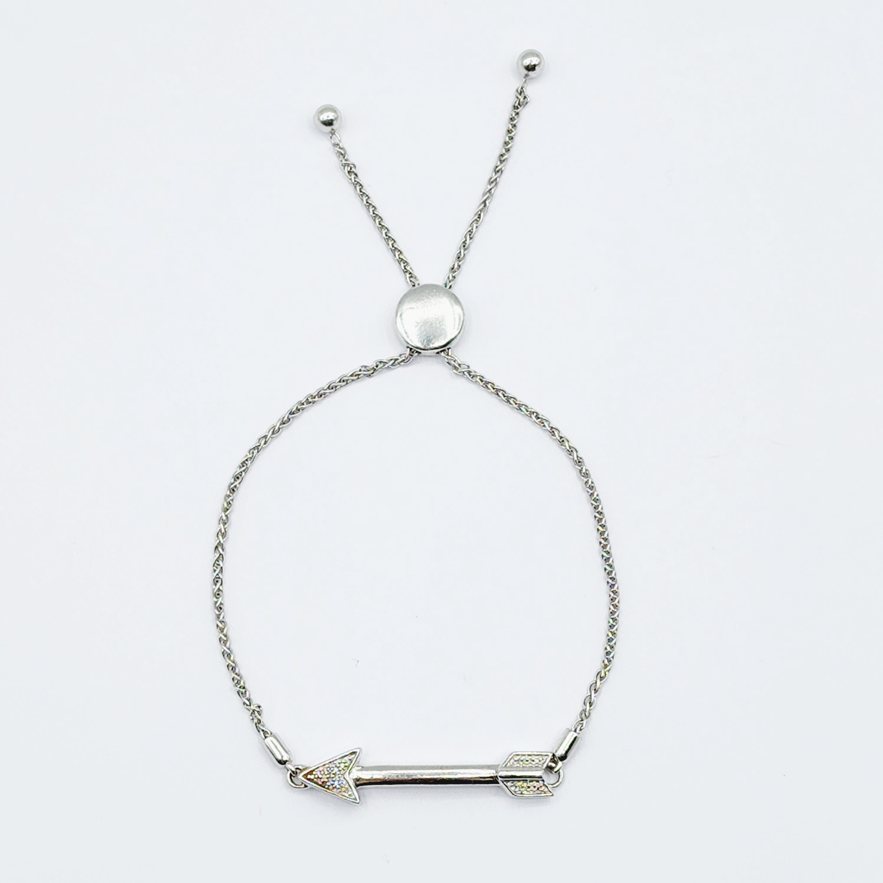 Diamond Bracelet | 925 Silver Bolo Style Bracelet with Diamonds 0.03ct