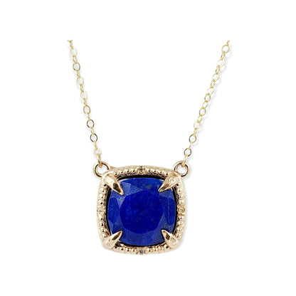 Gold Natural Gemstones Necklace, 10kt Yellow Gold Genuine Gemstones 10mm with Diamond Necklace, Birthstone Necklace, Necklace For Women