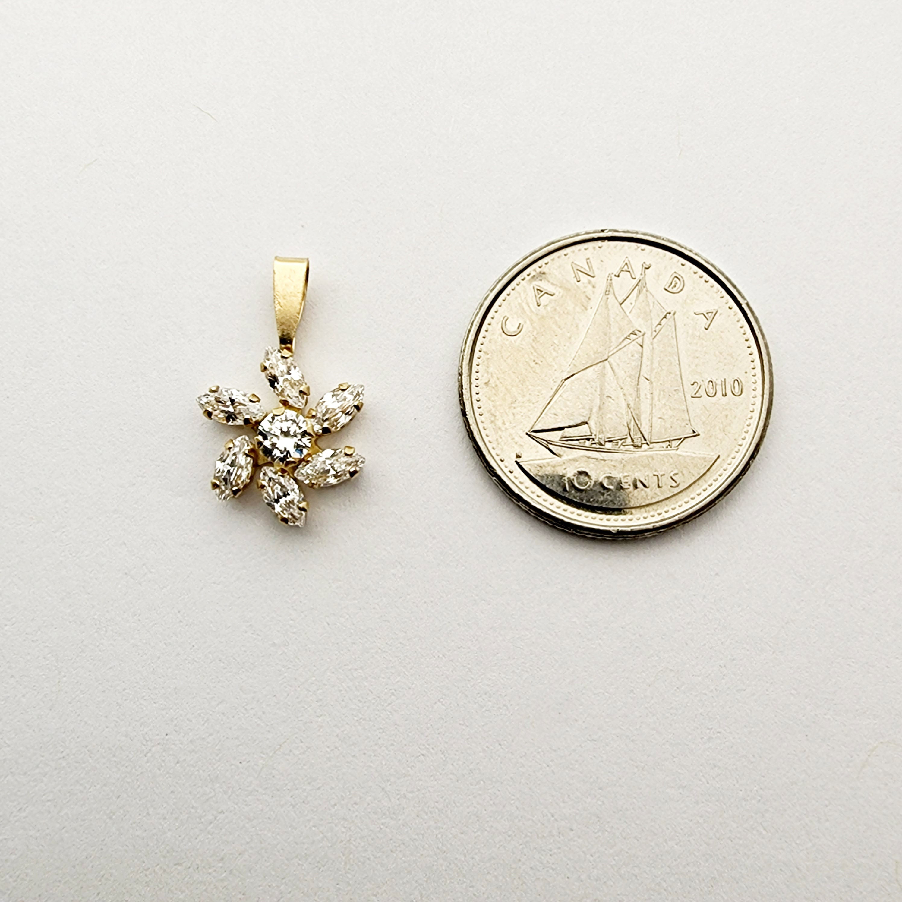 Sparkling CZ Starburst 10KT Gold Pendant, Cubic Zirconia Pendant, Shimmering Jewelry, Dazzling Starburst Design Pendant Elegant Accessories