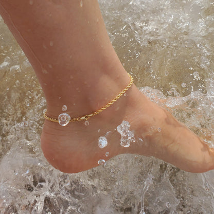 Gold Rope Anklet, 10K Yellow Gold Italian Rope 2.6mmAnklet, Ankle Bracelet, Foot Jewelry, Chain Anklet, Rope Chain Anklet, Anklet For Women