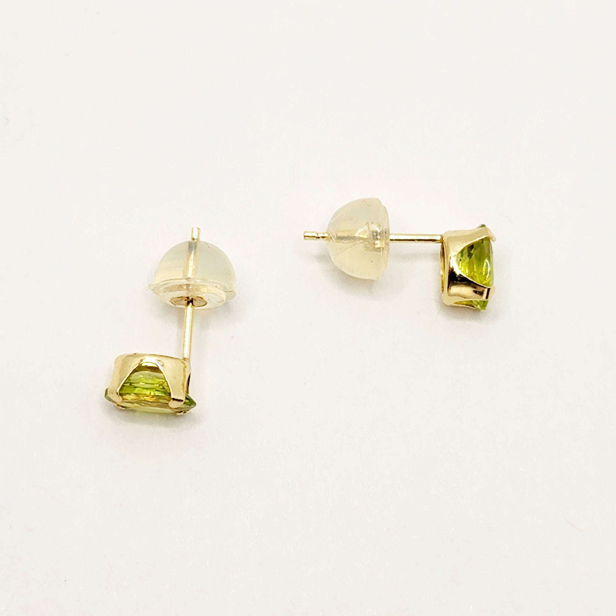Gold Peridot Stud Earrings, 10K Yellow Gold Peridot 6x4mm Stud Earrings, August Birthstone, Birthday Gift, Gift For Her, Presents for Mom
