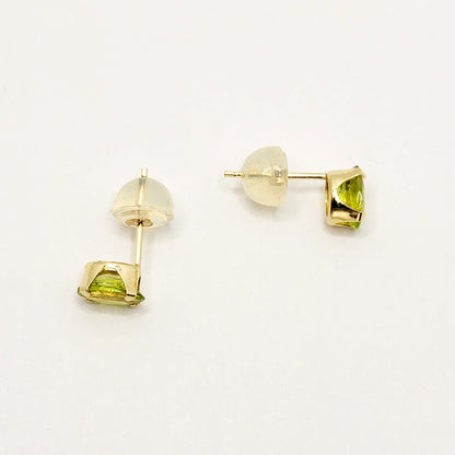 Gold Peridot Stud Earrings, 10K Yellow Gold Peridot 6x4mm Stud Earrings, August Birthstone, Birthday Gift, Gift For Her, Presents for Mom