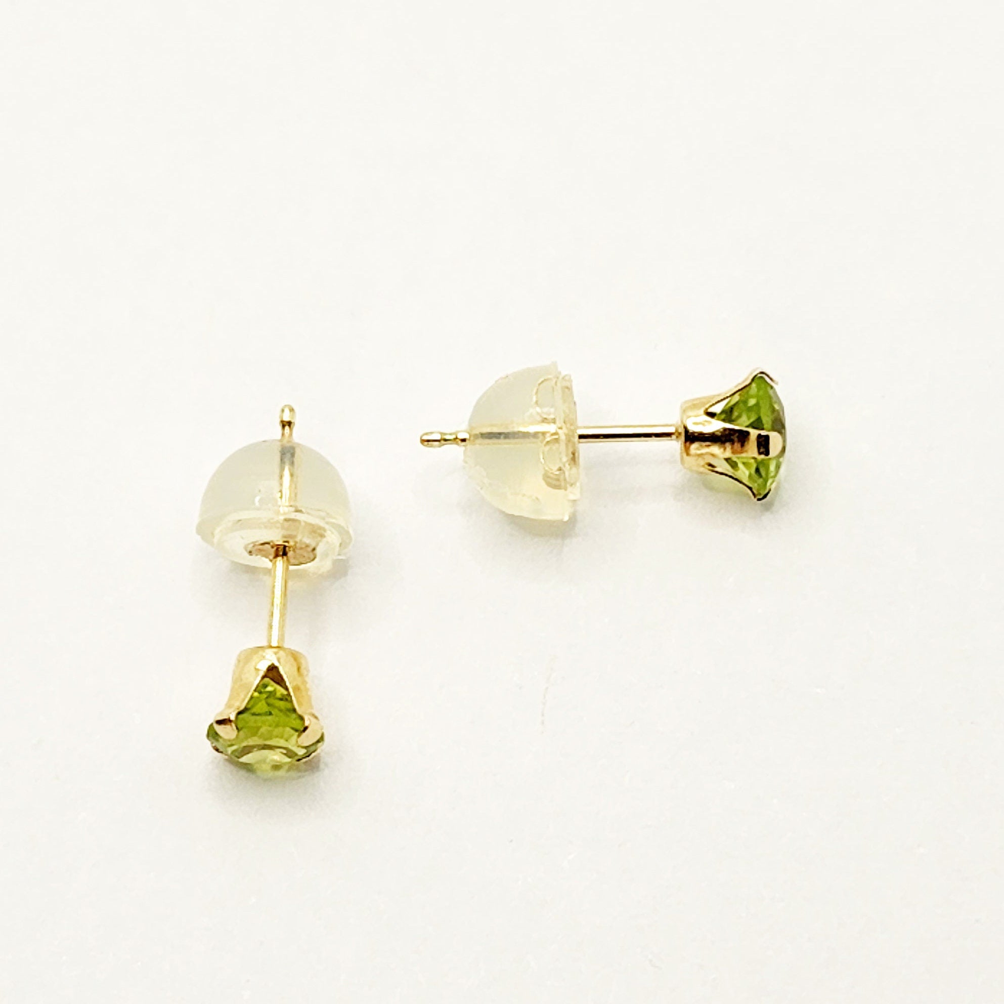 Gold Peridot Stud Earrings, 10K Yellow Gold Peridot 4x4mm Stud Earrings, August Birthstone, Peridot Jewelry, Gemstone Earrings For Her