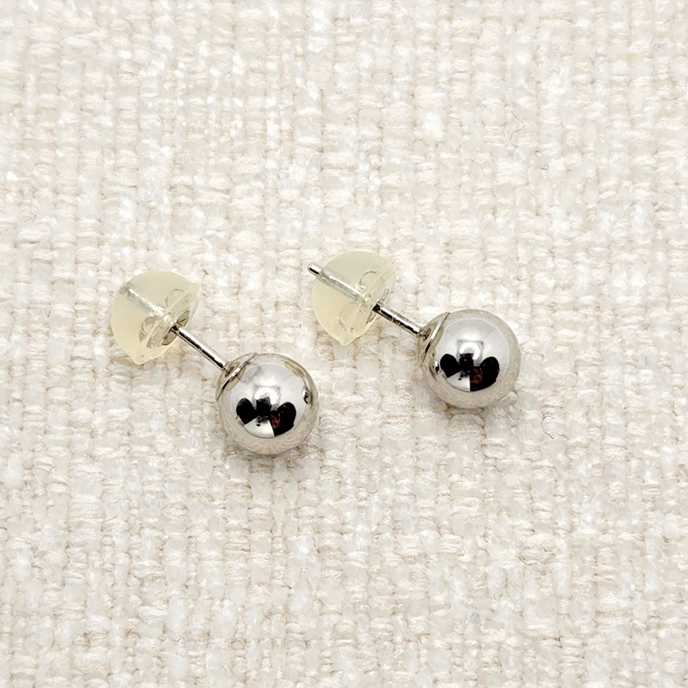 10K Gold Ball Stud Earrings, 6mm Minimalist Earrings