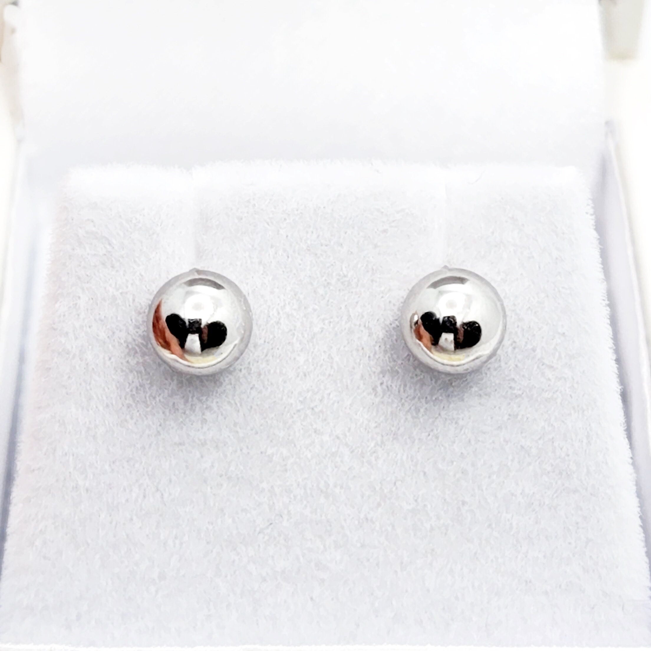 10K Gold Ball Stud Earrings, 6mm Minimalist Earrings