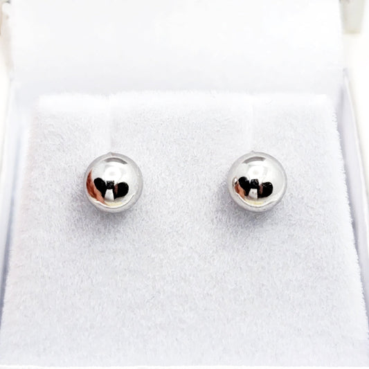 10K Gold Ball Stud Earrings, 6mm Minimalist Earrings