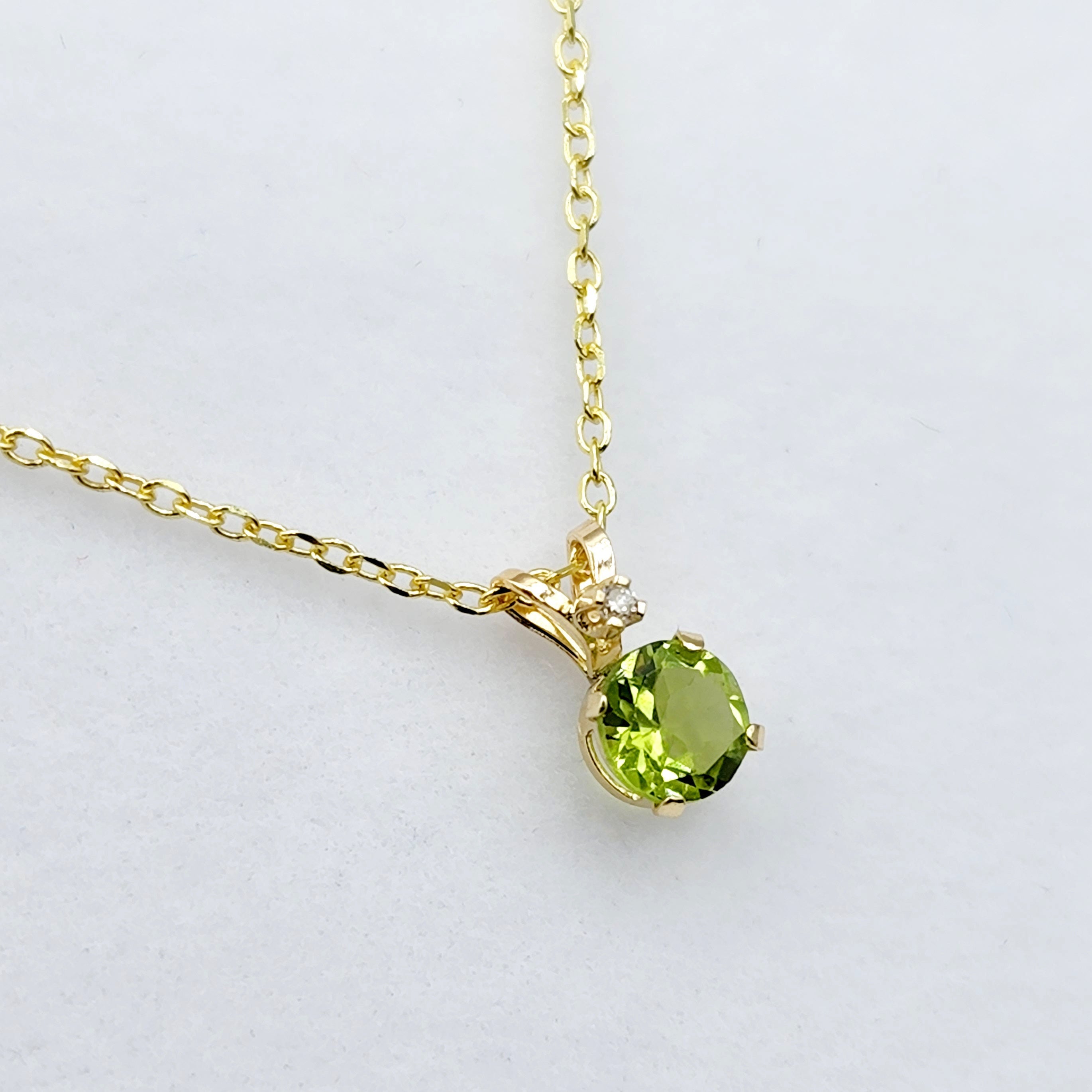 Peridot Pendant Necklace, Peridot Gemstone Necklace, Yellow Gold Necklace And Pendant, Peridot Jewelry, August Birthstone