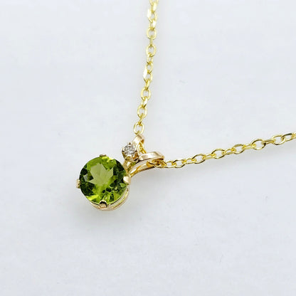 Peridot Pendant Necklace, Peridot Gemstone Necklace, Yellow Gold Necklace And Pendant, Peridot Jewelry, August Birthstone