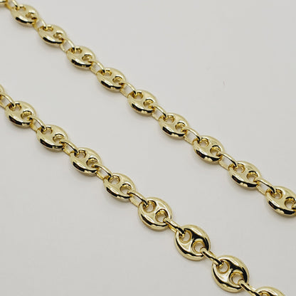 Gold Chain Necklace , 10K Yellow Gold Chain, Unisex Necklace, Real Gold Chain, Birthday Gift, 7mm Chain for Men and Women
