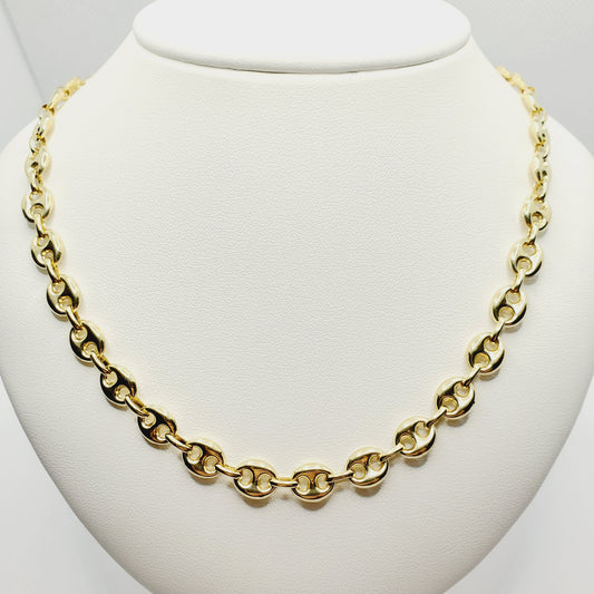 Gold Chain Necklace , 10K Yellow Gold Chain, Unisex Necklace, Real Gold Chain, Birthday Gift, 7mm Chain for Men and Women