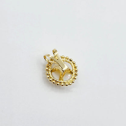 Gold Opal Pendant | 10K Yellow Gold Milgrain Genuine Opal 6x6mm Pendant | Opal Necklace for Women
