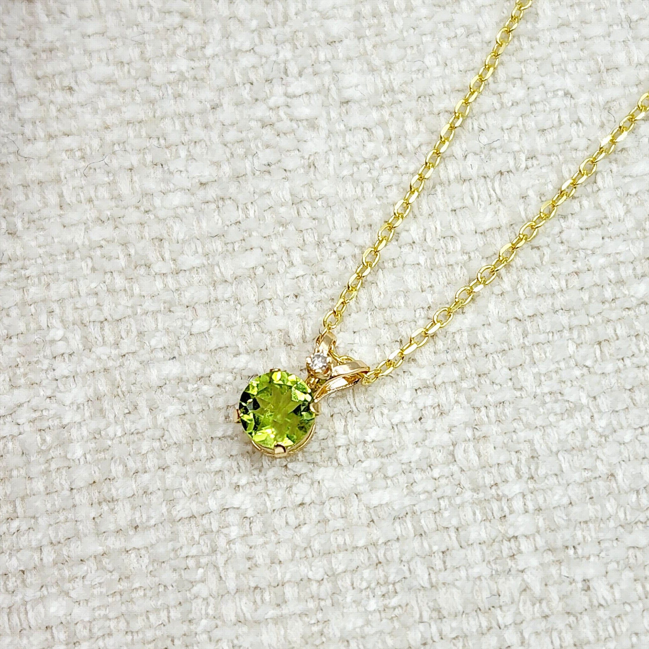 Peridot Pendant Necklace, Peridot Gemstone Necklace, Yellow Gold Necklace And Pendant, Peridot Jewelry, August Birthstone