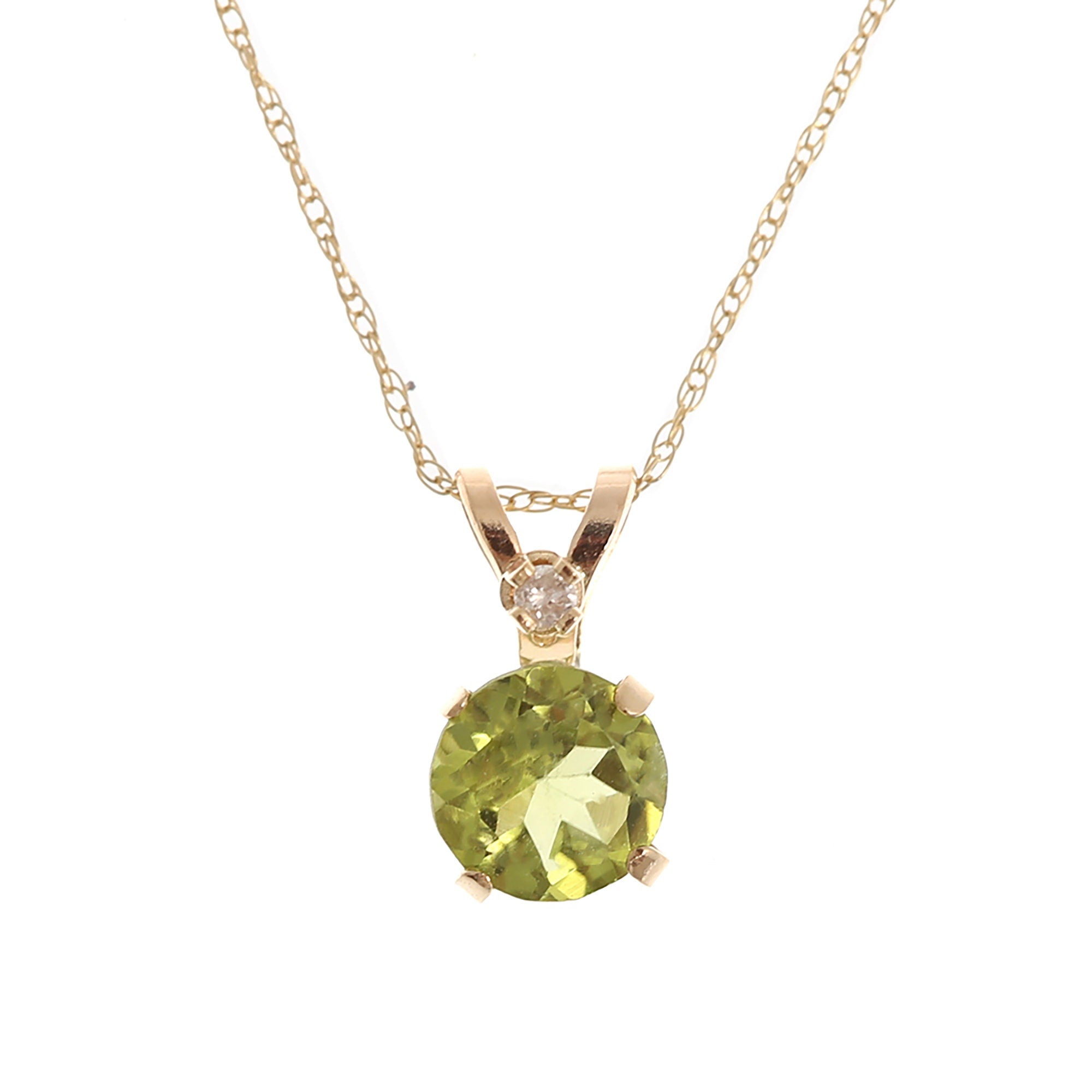 Peridot Pendant Necklace, Peridot Gemstone Necklace, Yellow Gold Necklace And Pendant, Peridot Jewelry, August Birthstone