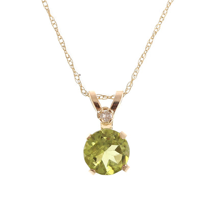 Peridot Pendant Necklace, Peridot Gemstone Necklace, Yellow Gold Necklace And Pendant, Peridot Jewelry, August Birthstone