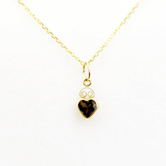 Smoky Topaz Pendant | 14K Yellow Gold Genuine Smoky Topaz 5x5mm Pendant
