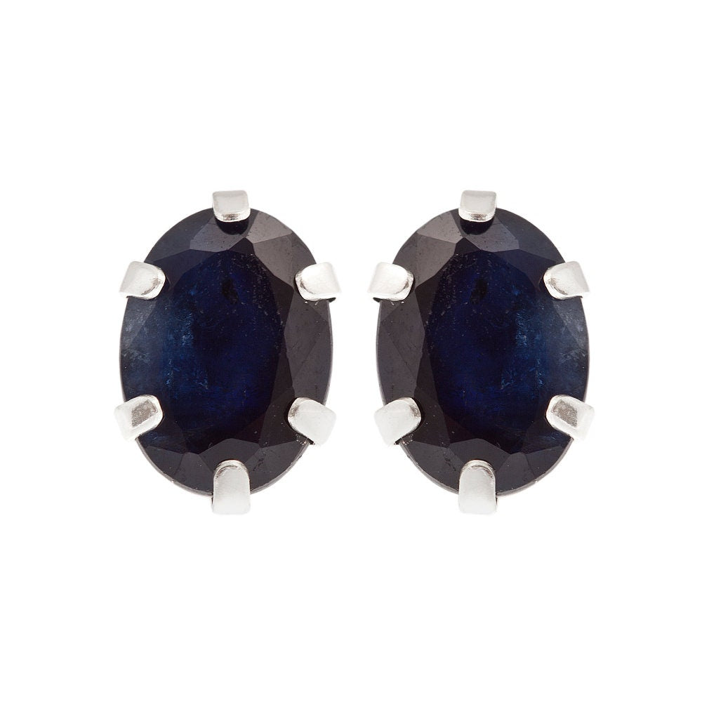 Sterling Silver Earrings Set with Your Choice of 7x5mm Genuine Gemstones