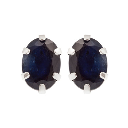 Sterling Silver Earrings Set with Your Choice of 7x5mm Genuine Gemstones